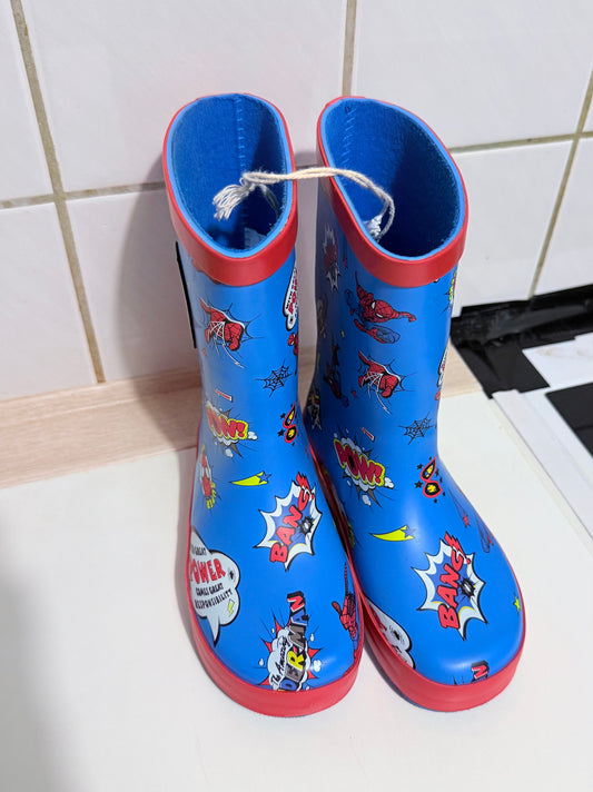 Spider-Man Kids' Blue & Red Rubber Wellies – Adventure-Ready Footwear!