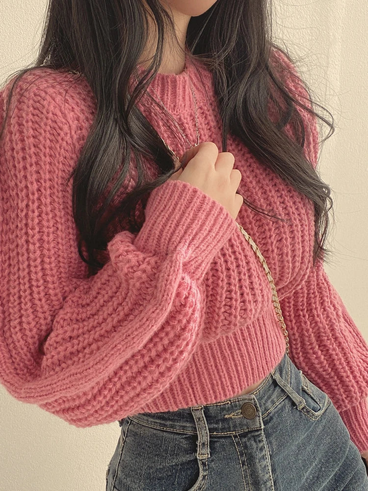 Loose Vintage Long Sleeve Knit Sweater.